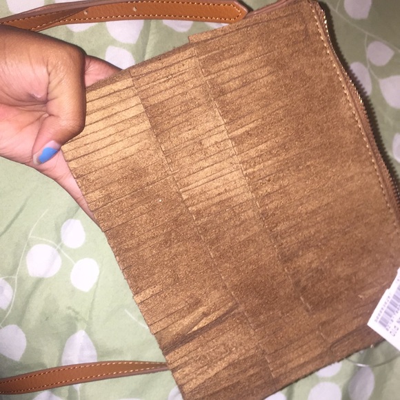 Brown fringe tote bag - Picture 2 of 4